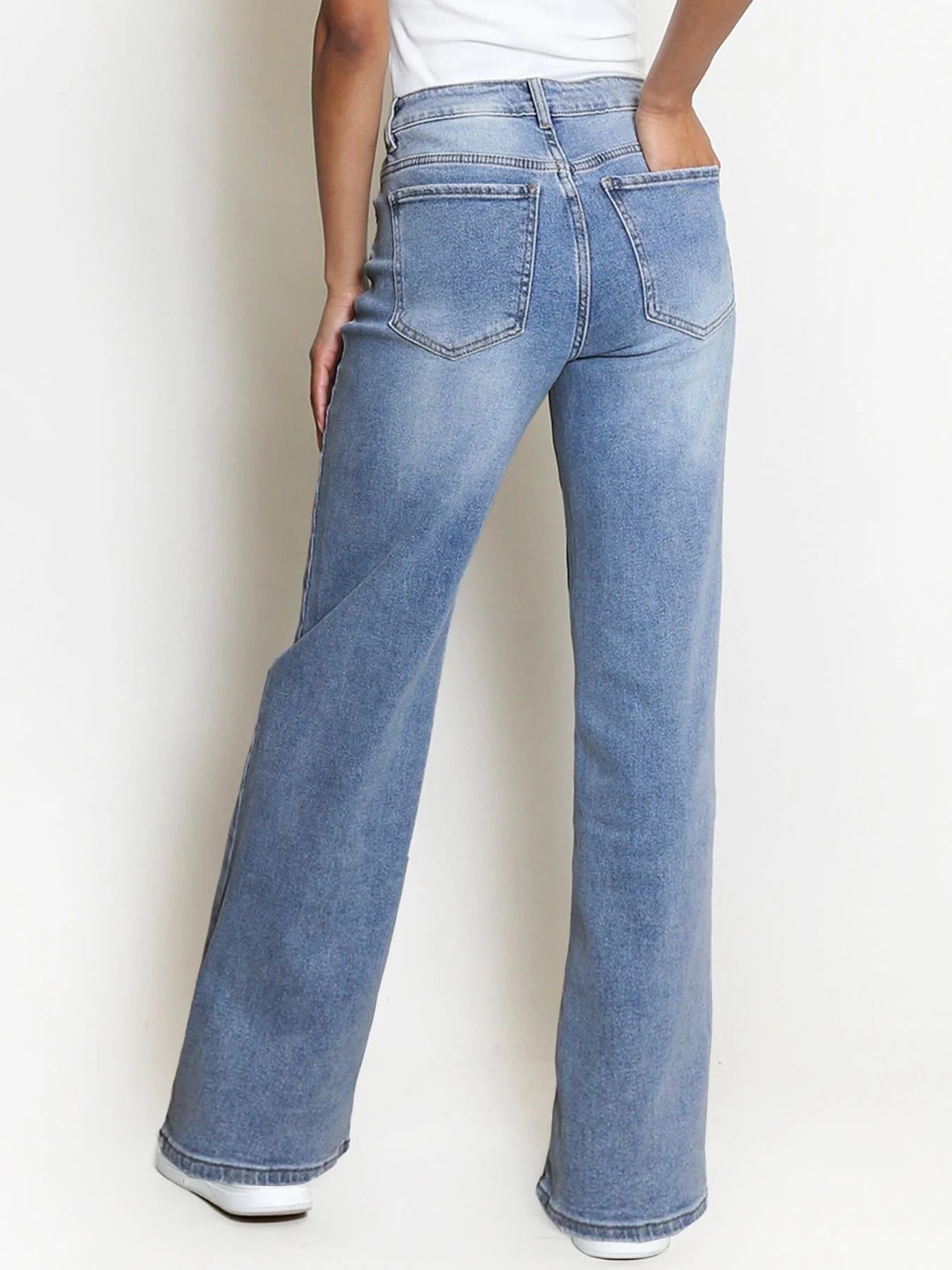 Celone UtilityFlex™ High-Waist Wide-Leg Denim Jeans