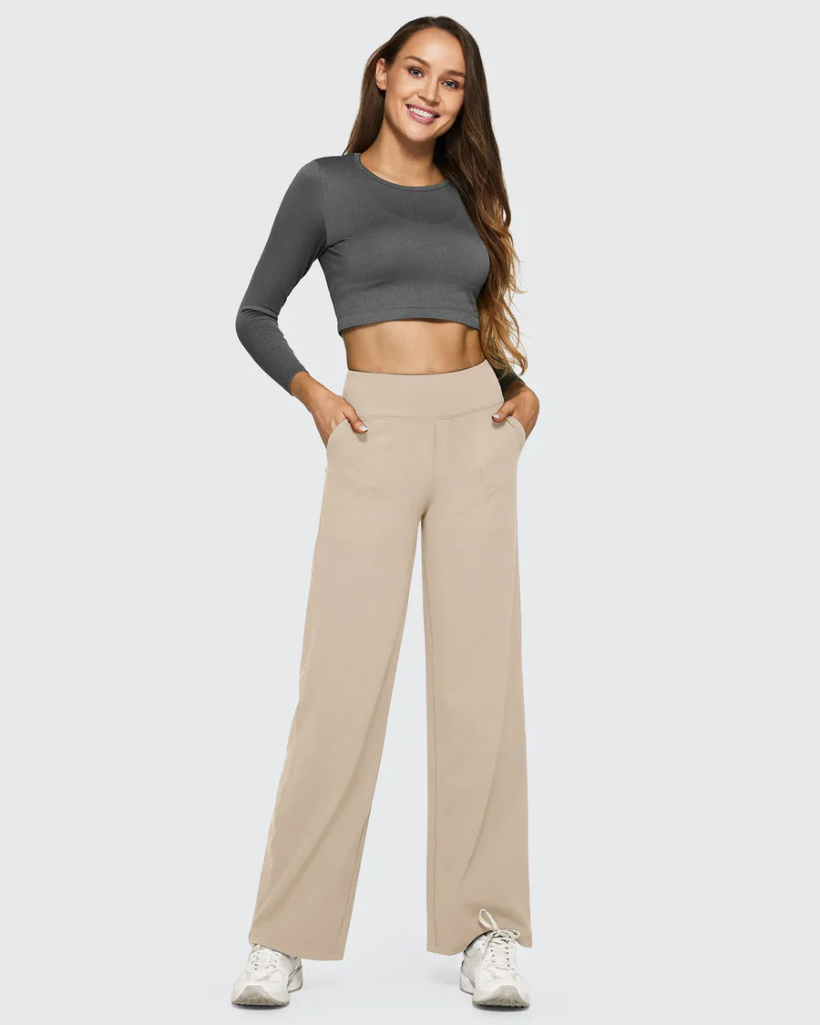 Celone High-Waist Wide Leg Business Casual Pants