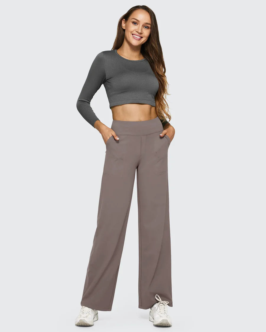 Celone High-Waist Wide Leg Business Casual Pants