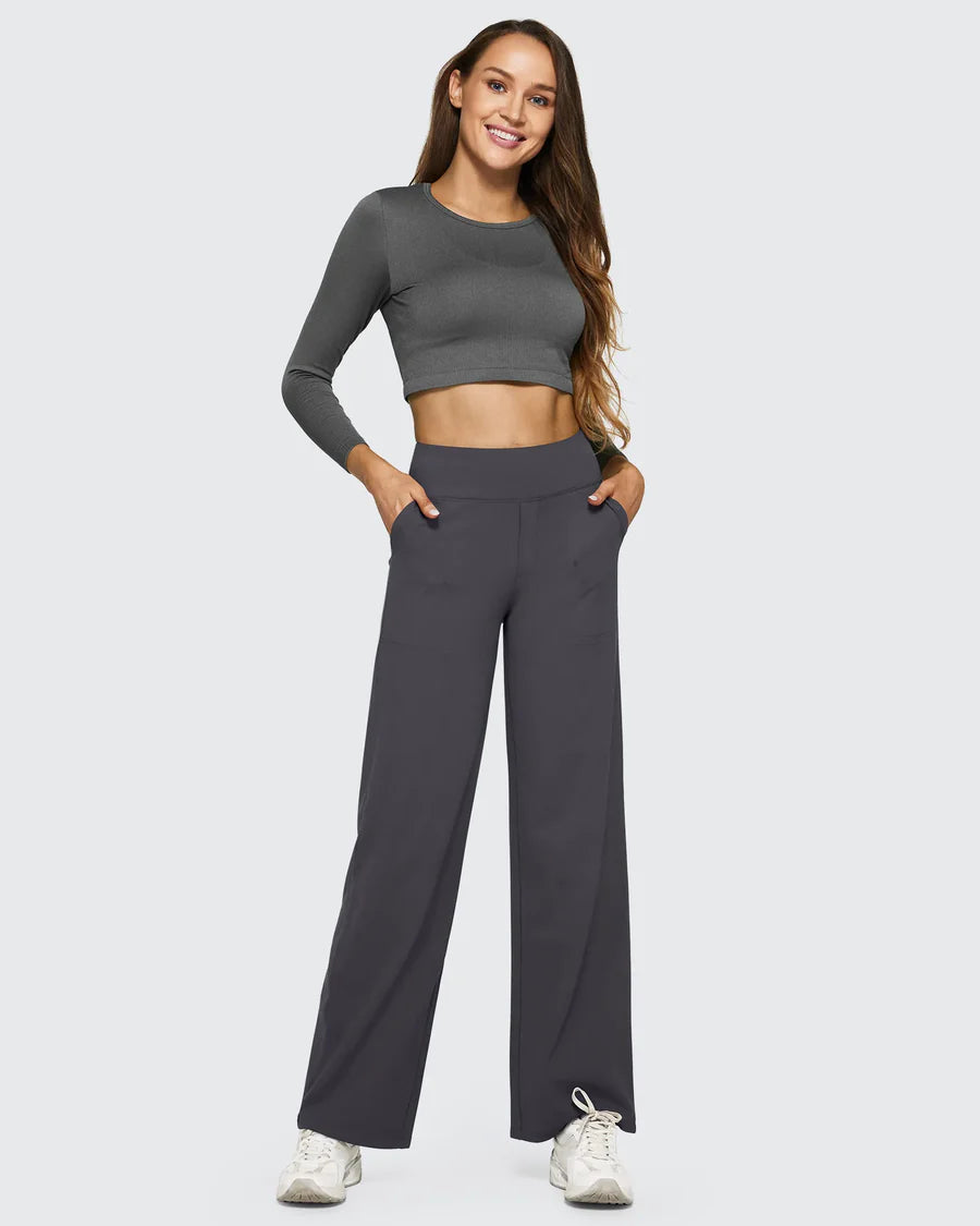 Celone High-Waist Wide Leg Business Casual Pants