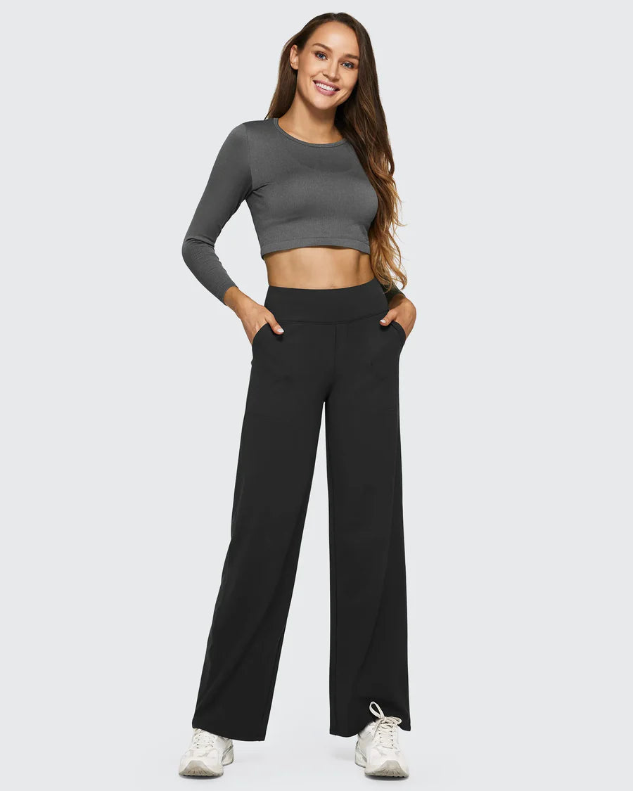 Celone High-Waist Wide Leg Business Casual Pants