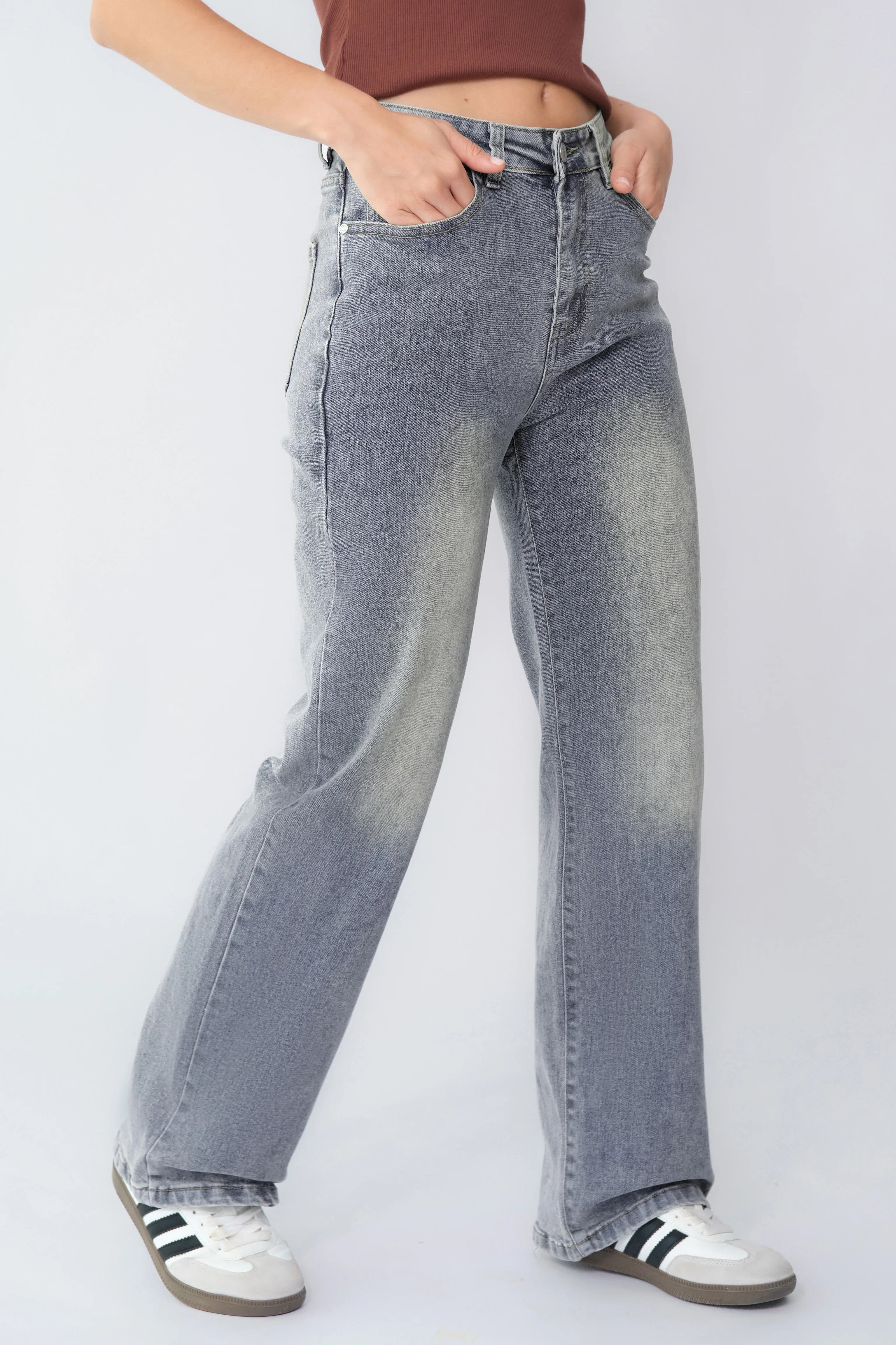 Celone UtilityFlex™ High-Waist Wide-Leg Denim Jeans