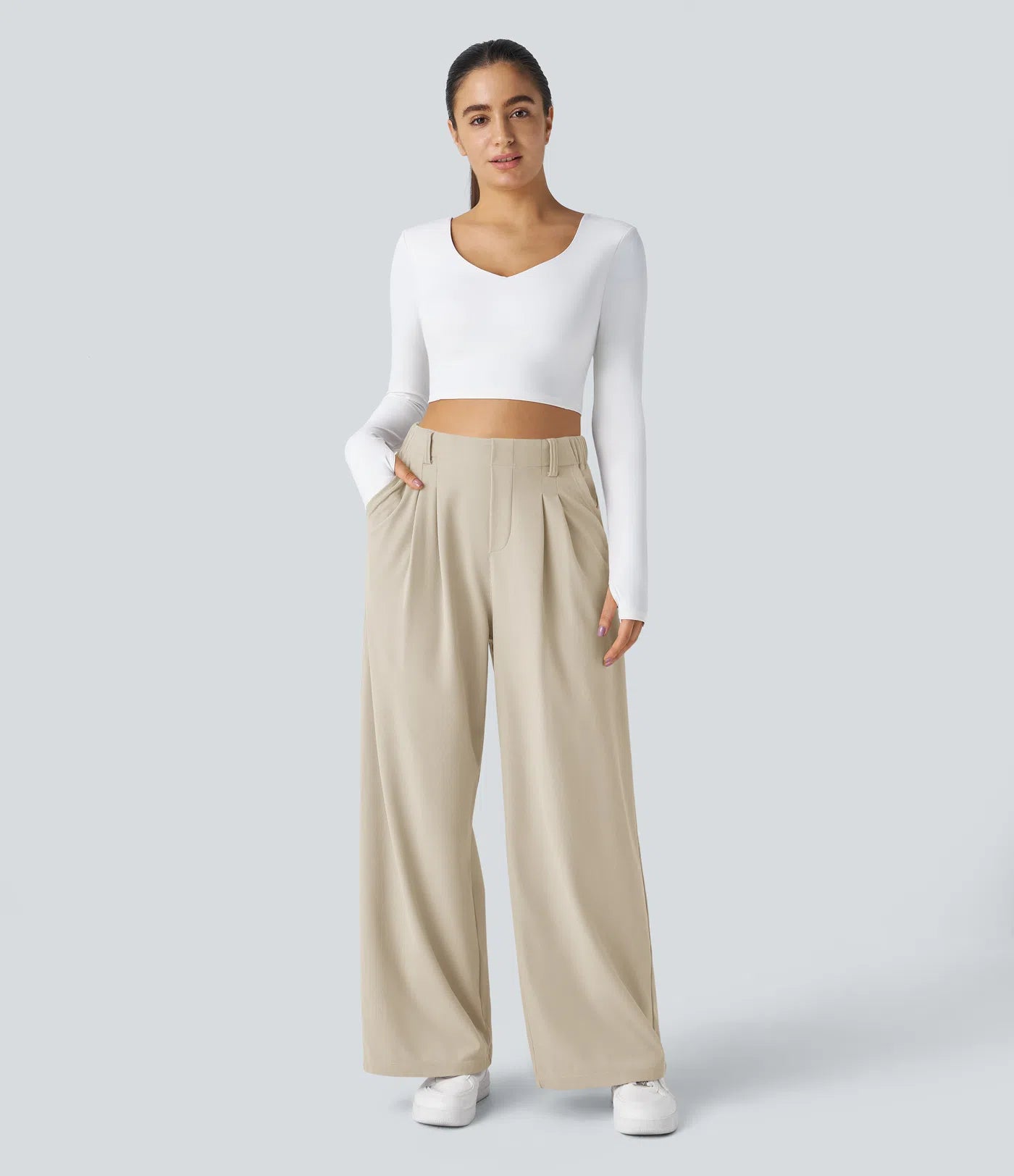 Celone SculptFlex™ High-Waist Wide-Leg Work Pants