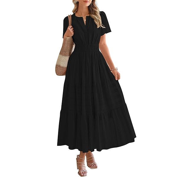 Celone BreezeLuxe™ Boho V-Neck Midi Dress