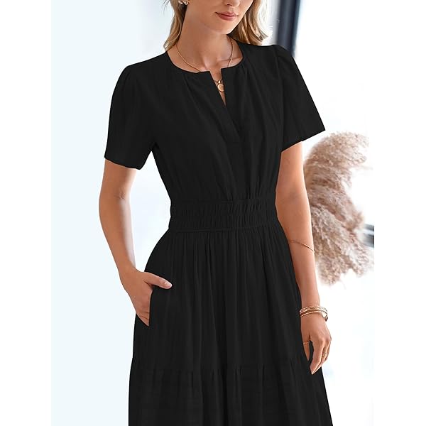 Celone BreezeLuxe™ Boho V-Neck Midi Dress