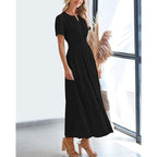 Celone BreezeLuxe™ Boho V-Neck Midi Dress