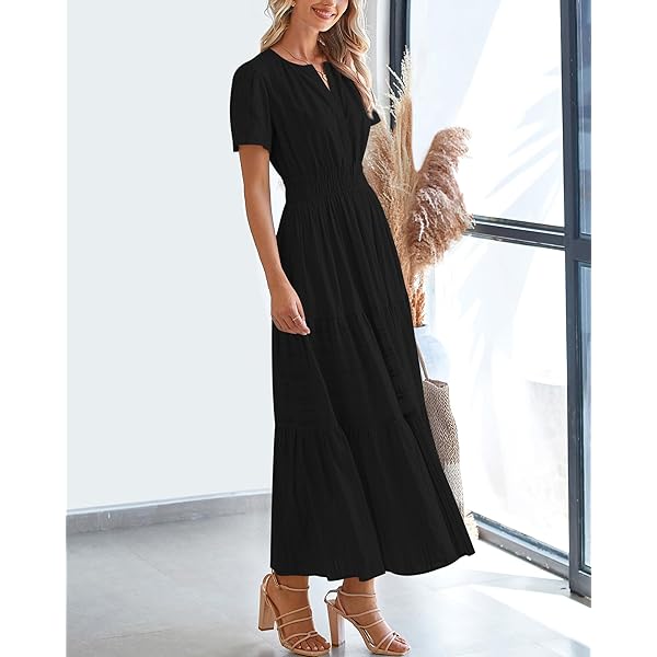 Celone BreezeLuxe™ Boho V-Neck Midi Dress