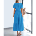 Celone BreezeLuxe™ Boho V-Neck Midi Dress