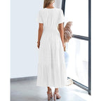 Celone BreezeLuxe™ Boho V-Neck Midi Dress