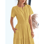 Celone BreezeLuxe™ Boho V-Neck Midi Dress