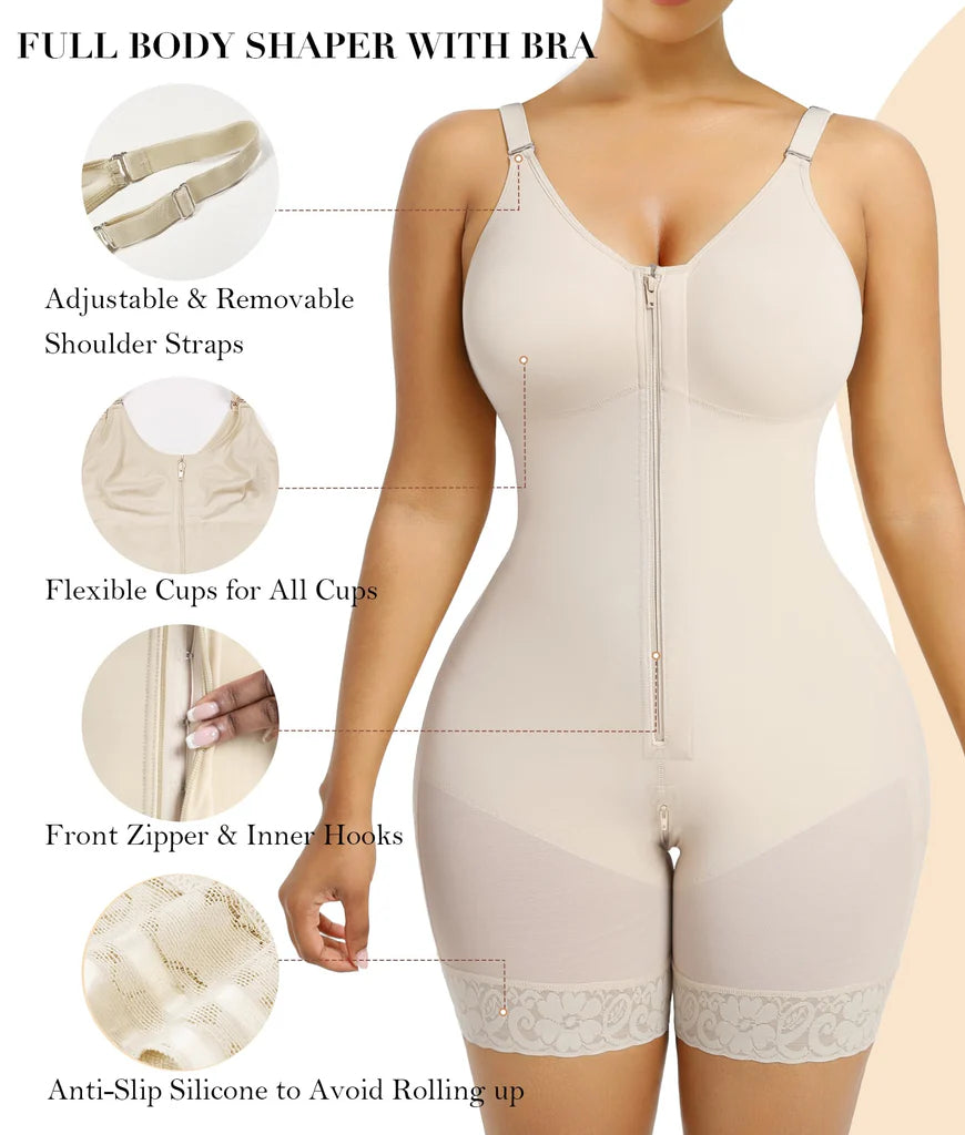 Celone - Shapewear Tummy Control Butt Lifter with Zipper Crotch