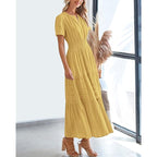 Celone BreezeLuxe™ Boho V-Neck Midi Dress