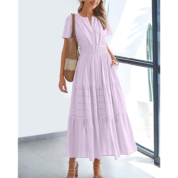 Celone BreezeLuxe™ Boho V-Neck Midi Dress