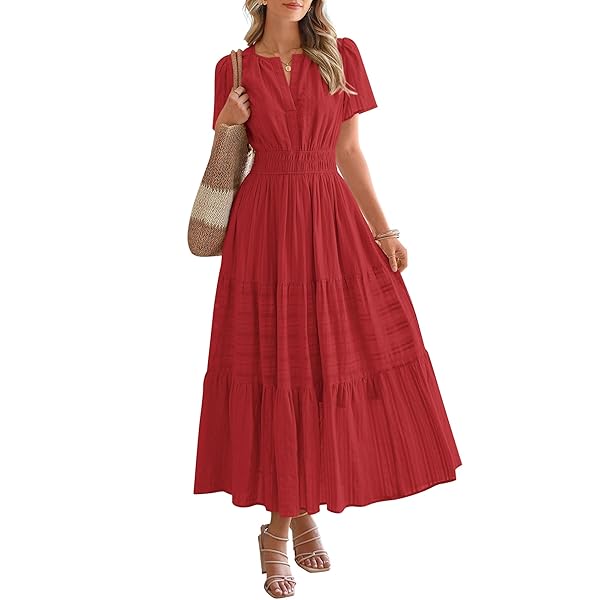 Celone BreezeLuxe™ Boho V-Neck Midi Dress