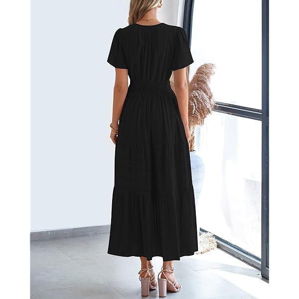 Celone BreezeLuxe™ Boho V-Neck Midi Dress