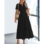 Celone BreezeLuxe™ Boho V-Neck Midi Dress