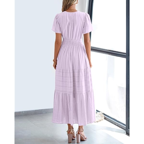Celone BreezeLuxe™ Boho V-Neck Midi Dress