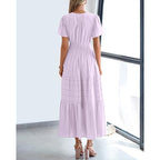 Celone BreezeLuxe™ Boho V-Neck Midi Dress