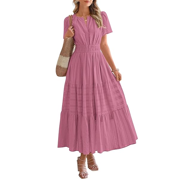 Celone BreezeLuxe™ Boho V-Neck Midi Dress