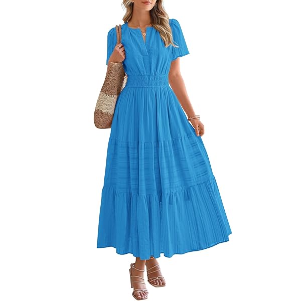 Celone BreezeLuxe™ Boho V-Neck Midi Dress