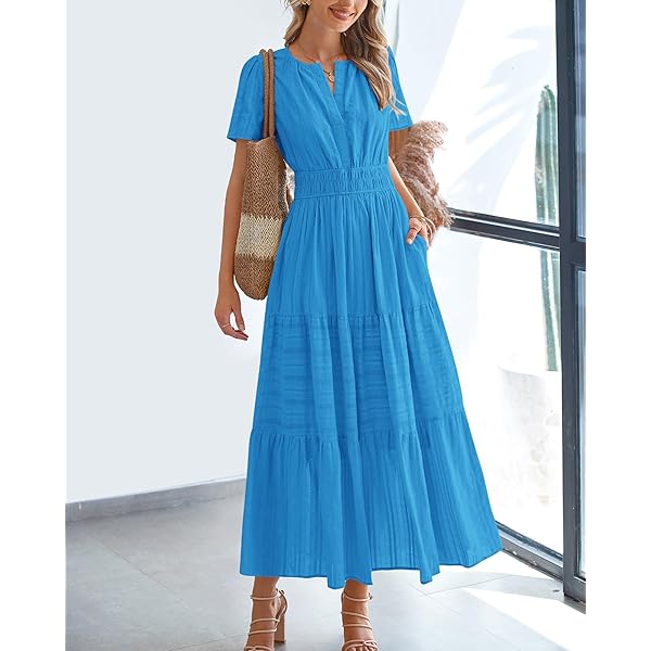 Celone BreezeLuxe™ Boho V-Neck Midi Dress