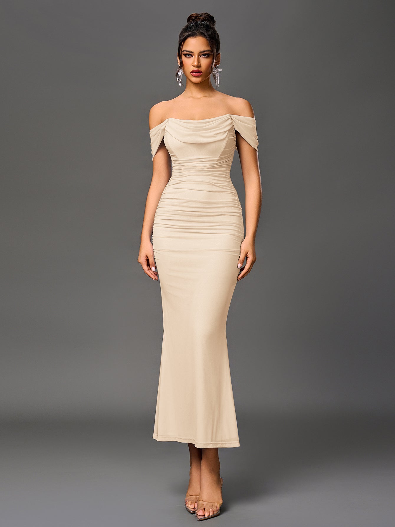 Celone Off-Shoulder Bodycon Maxi Dress